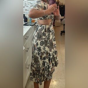 Asymmetrical Floral Print Dress